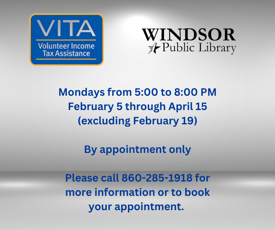 VITA Tax Preparation 500 PM Windsor Public Library